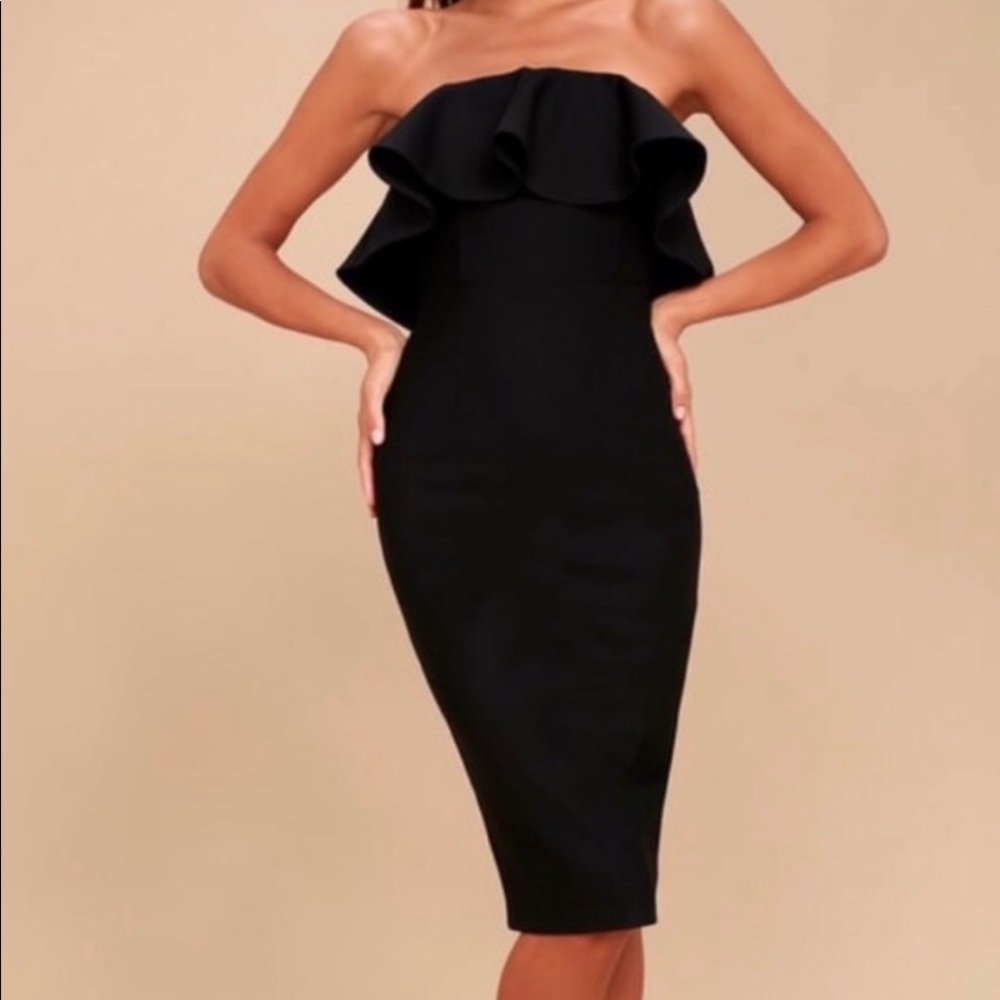 Lulus Black Strapless Dress